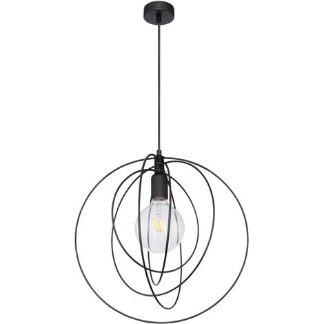 Pendel Decken Lampe RETRO Filament Wohn Zimmer Ring Leuchte beweglich im Set inkl. LED Leuchtmittel