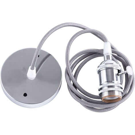 Pendel E27 Cable 1000 X 0,75Mm Tela - Rosetón - Interruptor - 2 Anillos [SC-MPL004]