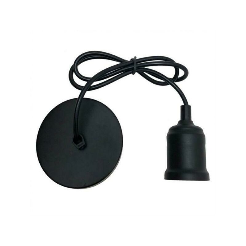 Pendel e27 suspension de cÂble de lampe noir mat kit 5 piÈces