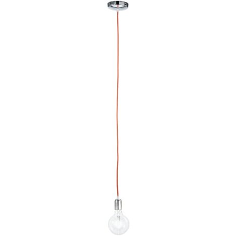 Pendel IDEA con cavo in tessuto rosso E27 80 cm.
