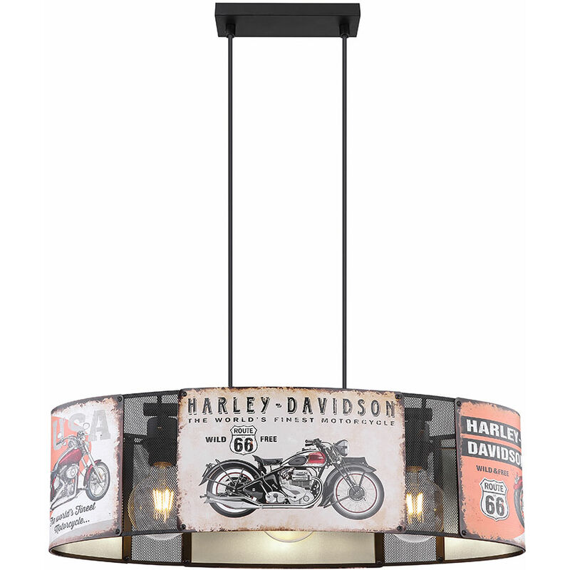 Etc-shop - Pendel Lampe Decken Strahler Ess Zimmer Motorrad Chopper Schild Design Hänge Leuchte