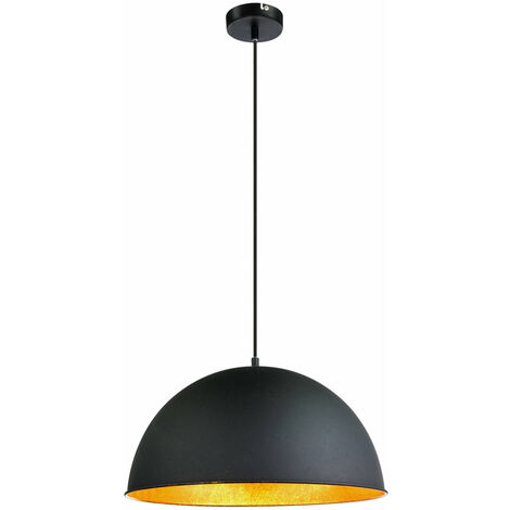 Pendel Leuchte Hänge Lampe Beleuchtung schwarz gold Strahler rund im Set inklusive LED Leuchtmittel