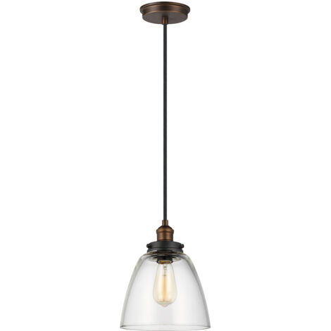 Pendellampe Deckenleuchte Hängeleuchte Glas Messing D 22,8 cm Esszimmerlampe