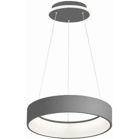 Pendellampe grau Pendelleuchte dimmbar Esstischbeleuchtung Esstisch Lampe LED, höhenverstellbar, Metall grau, 31,5W 2500Lm warmweiß, DxH 45 x 150 cm Wofi 11488