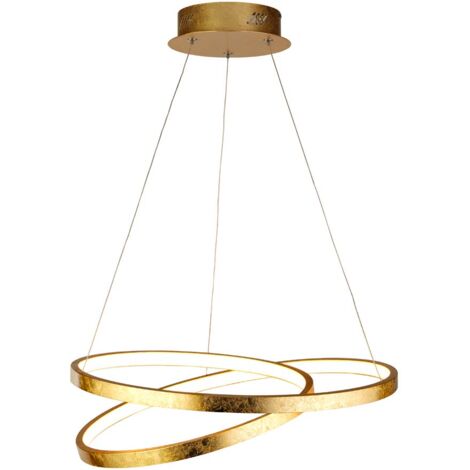 Pendellampe Hängelampe Esstischleuchte gold LED Ring Wohnzimmerlampe H 130 cm