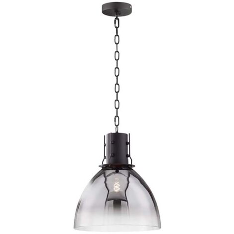 Pendellampe Hängelampe Esstischleuchte Rauchglas Retro Wohnzimmerlampe schwarz