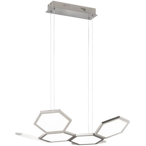 Pendellampe Pendelleuchte Esstischlampe Deckenlampe Deckenleuchte, dimmbar, Metall Acryl Aluminium, 26W 3000K 2000lm LED, Wofi 6323.01.64.8000