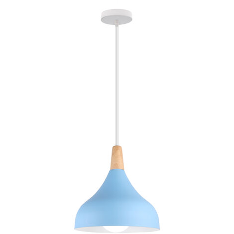 Pendelleuchte, 1 Flammig Hängeleuchte im Moderne Stil, Kronleuchter mit Ø20cm Lampenschirm für Wohnzimmer Schlafzimmer Esszimmer (Blau)