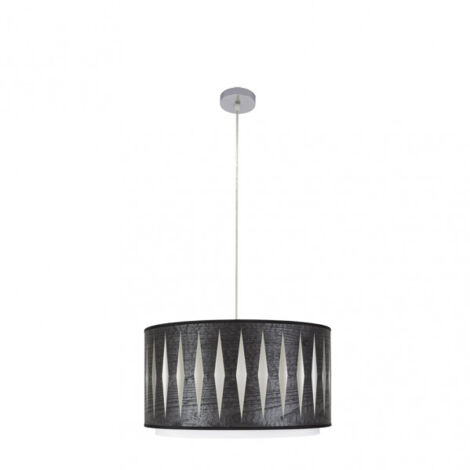 Pendelleuchte 1Light Modell Alexandra Chrom / Schwarz Holz Dimmbar FABRILAMP