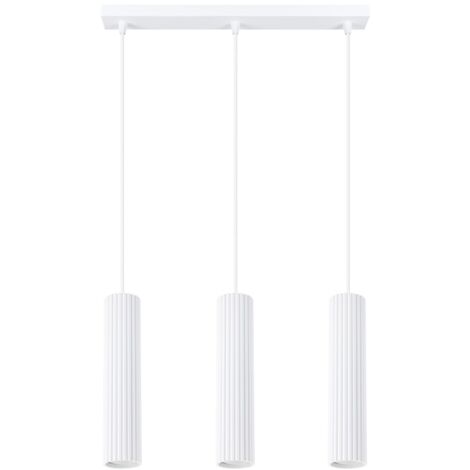 Pendelleuchte Aluminium GU10 H: max. 98 cm Weiß 3-flammig länglich Modern Hängeleuchte