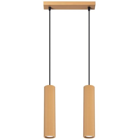 Pendelleuchte Aluminium H: max. 90 cm in Gold GU10 2-flammig länglich Modern Hängelampe
