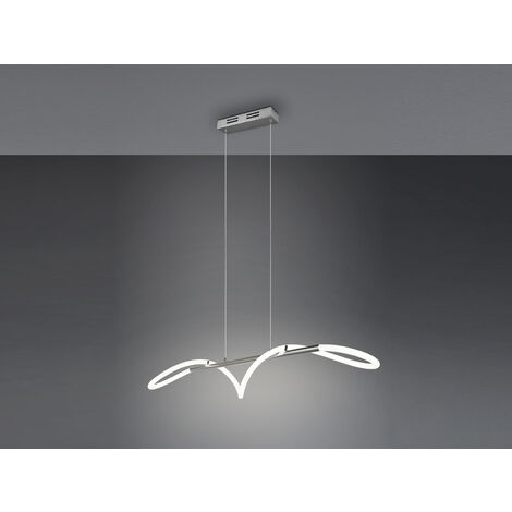 Pendelleuchte ARGOS Silber LED Schlauch Weiß, 3 Stufen Dimmer, Breite 105cm