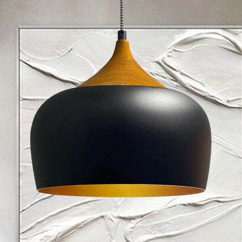 Bamyum Schwarze Pendelleuchte Aus Eisen Mit Kabel Für Café, Büro, Geschäft, Laden