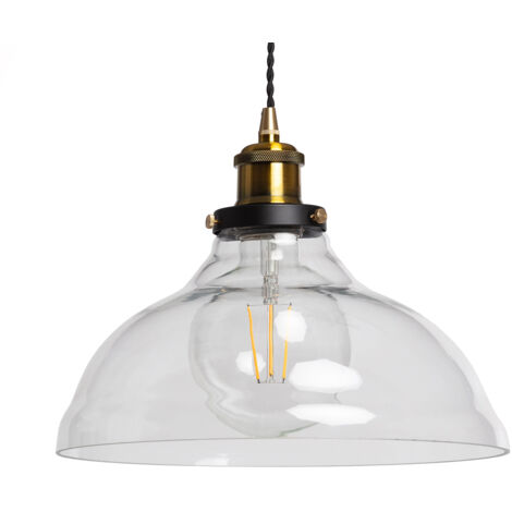 Pendelleuchte aus Metall und Glas Springsteen Bronze