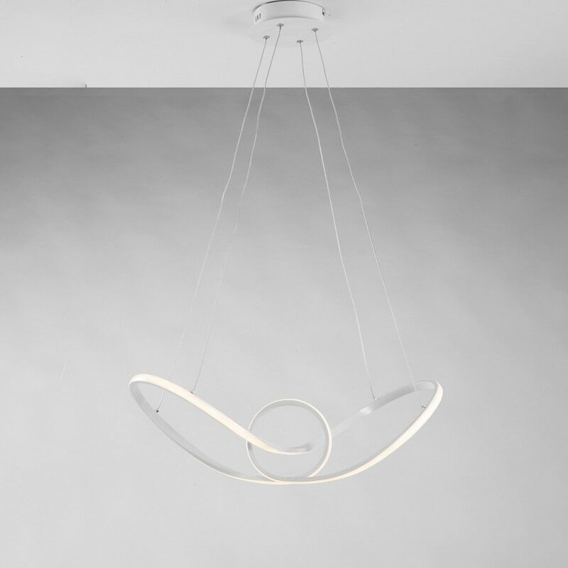 Bonetti Illumina - Pendelleuchte aus Metall und Weißaluminium mit integrierter LED 68x24x h 150 cm