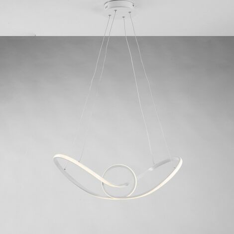 Pendelleuchte aus Metall und Weißaluminium mit integrierter LED 68x24x h 150 cm