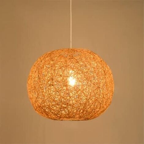 ANDYOU Pendelleuchte aus Naturrattan, handgewebter Kronleuchter, Hängelampe für Kücheninseln, Hängeleuchten im Landhausstil, Café-, Buchladen- und Flurbeleuchtung