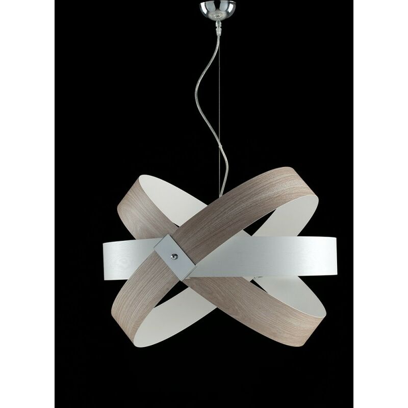 Bonetti Illumina - Pendelleuchte aus weiß und chrom lackiertem Eisen 4 Lichter mit PVC-Beschichtung cm 62