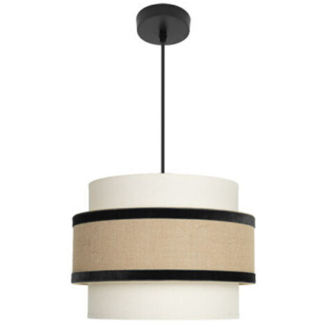 Pendelleuchte "Carnelian", Ø30cm, höhenverstellbar, 1xE27 (Leuchtmittel nicht enthalten), beige und schwarz