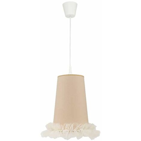 Pendelleuchte E27 Beige Weiß Hängelampe