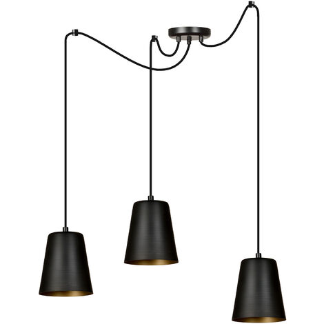 Pendelleuchte E27 Schwarz Metall Retro XXL verstellbar Hängeleuchte