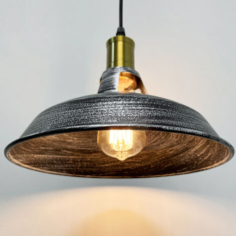 Pendelleuchte Eisen Kronleuchter im Industrielle Stil Hängelampe mit Lampenschirm E27 Fassung für Loft Esszimmer Wohnzimmer Flur (Grau)