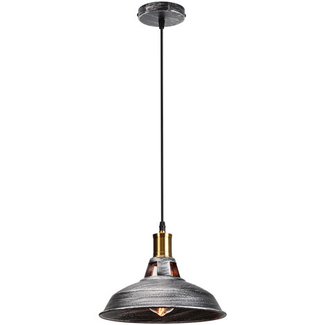 Pendelleuchte Eisen Kronleuchter im Industrielle Stil Hängelampe mit Lampenschirm E27 Fassung für Loft Esszimmer Wohnzimmer Flur (Schwarz)