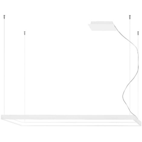 Pendelleuchte Esszimmerlampe Hängeleuchte weiß LED Schlafzimmerlampe Rahmen Alu