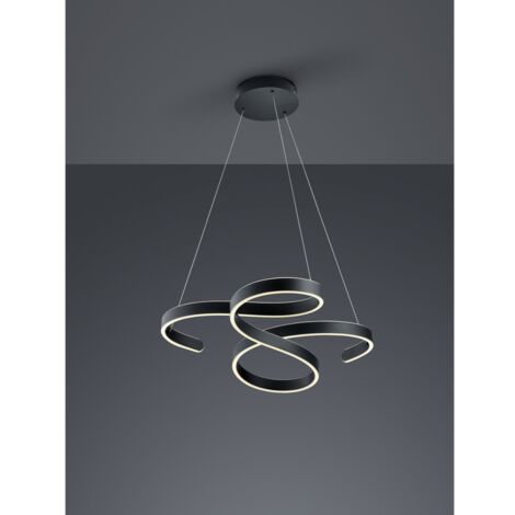 Pendelleuchte Francis Vortici Anthrazit Led 52W Dimmbare Trio-Beleuchtung