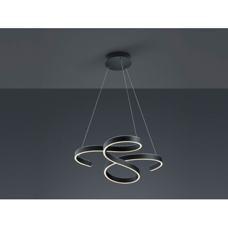 Pendelleuchte Francis Vortici Anthrazit Led 52W Dimmbare Trio-Beleuchtung