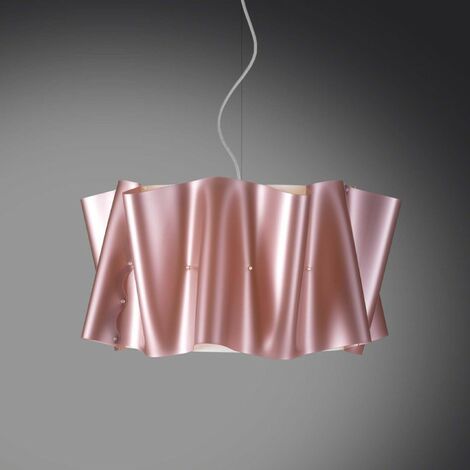 Pendelleuchte fünf Lichter FOLIO Lampenschirm in Pink Polilux Durchmesser 60x h32 cm