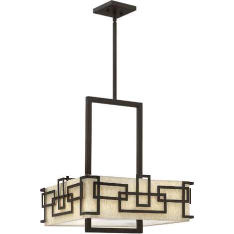 Pendelleuchte gemusterter Schirm 3x E27 Oil Rubbed Bronze Lampadario a sospensione con paralume 3x E27 bronzo lucidato a olio
