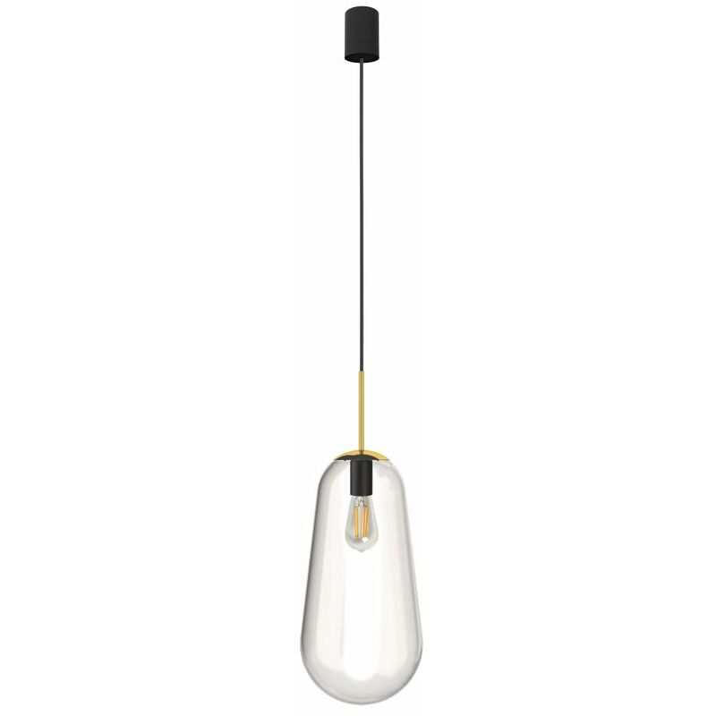Lichterlebnisse - Pendelleuchte Glas elegant E27 Küche Esstisch Lampe - Schwarz, Transparent
