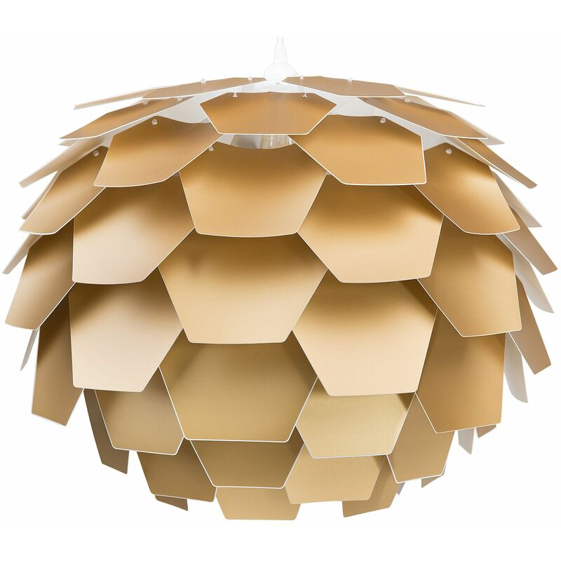 Hängeleuchte Gold Blumenform Zapfen großer Schirm Kinderzimmer Beleuchtung Modernes Design - Gold