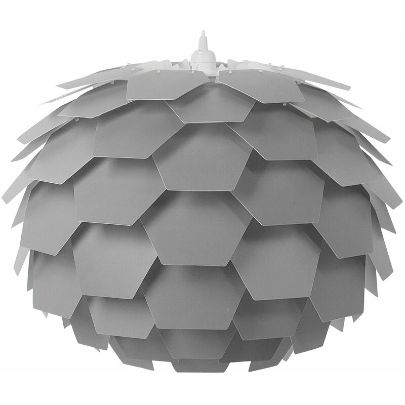 Beliani - Hängeleuchte Grau Blumenform Zapfen großer Schirm Kinderzimmer Beleuchtung Modernes Design - Grau