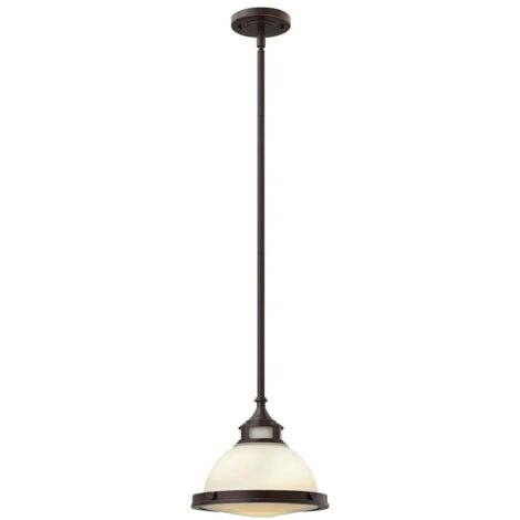 Pendelleuchte Hängelampe Deckenleuchte Bronze H 24,8 cm 1 Flammig Esszimmerlampe