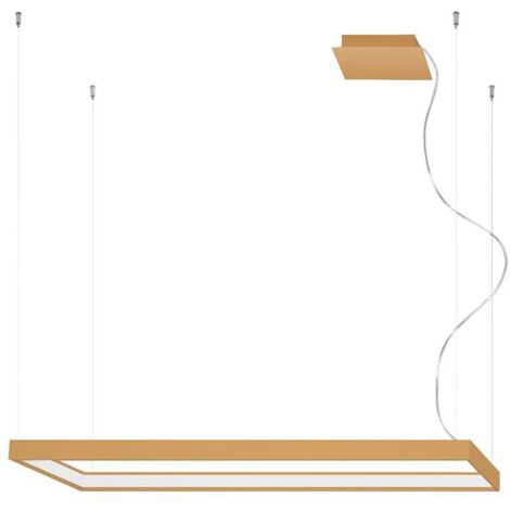 Pendelleuchte Hängelampe Deckenleuchte LED Esszimmerleuchte eckig gold  H 150 cm