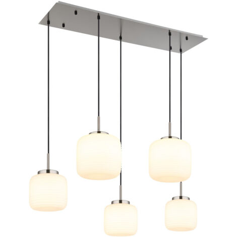 Pendelleuchte Hängelampe Deckenleuchte Metall Glas Esszimmerleuchte 5-Flammig