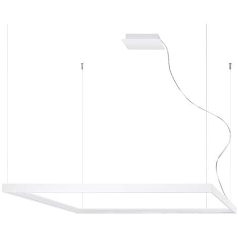 Pendelleuchte Hängelampe Designleuchte weiß LED Alu Wohnzimmerleuchte H 150 cm