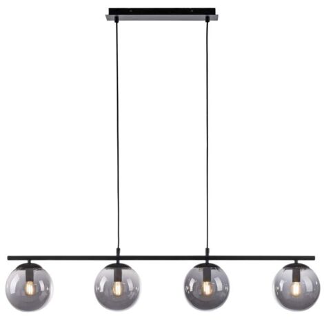 Pendelleuchte Hängelampe Esszimmerlampe Deckenleuchte Rauchglas 4-Flammig