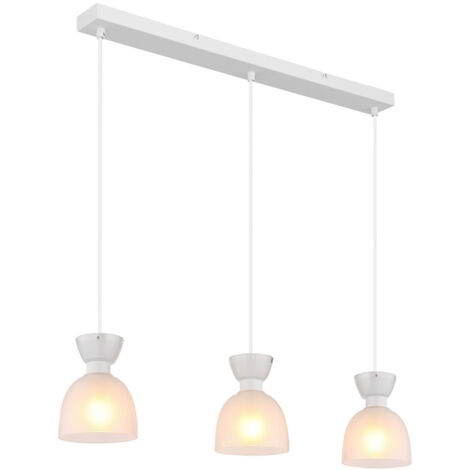 Pendelleuchte Hängelampe Esszimmerleuchte Deckenlampe Metall Glas Höhe kürzbar