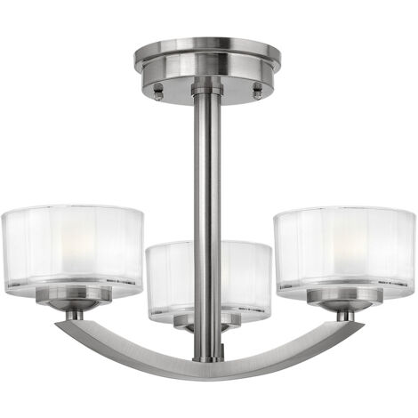 Pendelleuchte Hängelampe Esszimmerleuchte LED Glas facettiert Stahl 3-Flammig