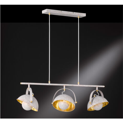 Pendelleuchte Hängelampe Pendellampe Hängeleuchte Wohnzimmer Beleuchtung, 3 flammig, Metall, steingrau, 3x E14 Fassung, HxBxT: 150x94,8x20,8 cm, Wofi, 7019.03.50.8000