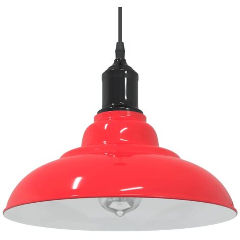 Pendelleuchte Höhenverstellbar E27 Rot Glänzend Ø 31 cm Metall vidaXL