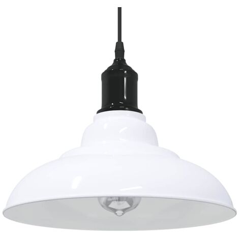 Pendelleuchte Höhenverstellbar E27 Weiß Glänzend Ø 31 cm Metall vidaXL