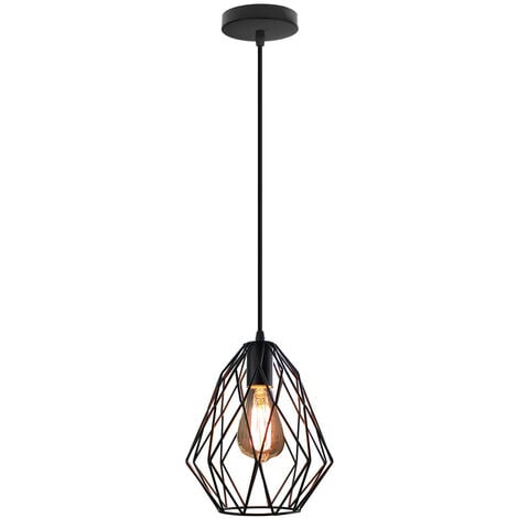 WOTTES Pendelleuchte Käfig Draht Industrielle Lampenschirm Deckenlampe Metall für Schlafzimmer Bar Café Loft