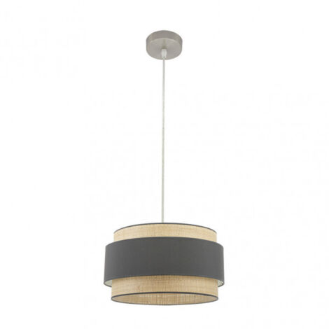 Pendelleuchte Kandy Natur/Grau Dimmbar FABRILAMP