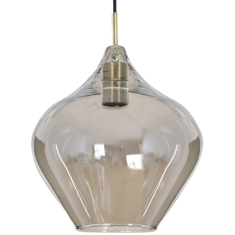 Light & Living Hängeleuchte - Rakel - Bronze - Glas Rauchglas - - Light&living
