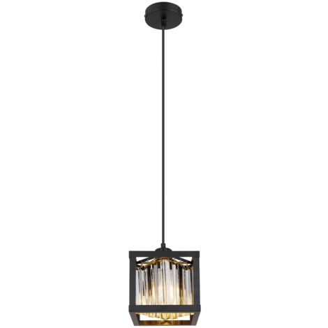 Pendelleuchte MATHILDE mit Rauchglas Kristallen 1-flammig, Breite 17cm
