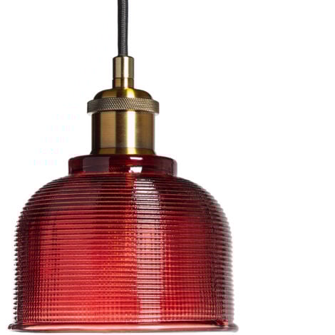 LEDKIA Pendelleuchte Metall und Glas Craiova Rot